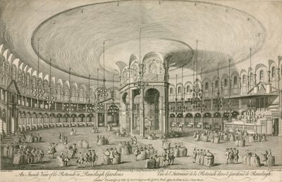 Een binnenaanzicht van de Rotunda in Ranelagh Gardens, Londen door English School
