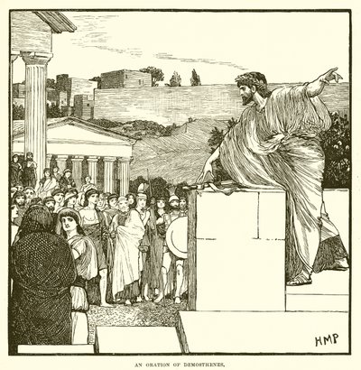 Een redevoering van Demosthenes door English School