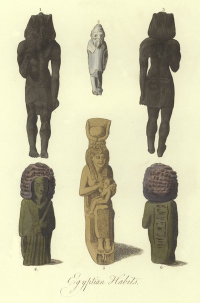 Oude Egyptische beelden of figuren door English School