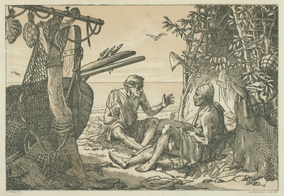 Oudgriekse vissers (litho) door English School