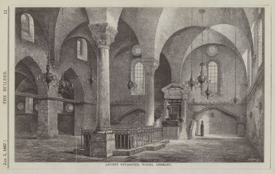 Oude Synagoge, Worms, Duitsland (gravure) door English School