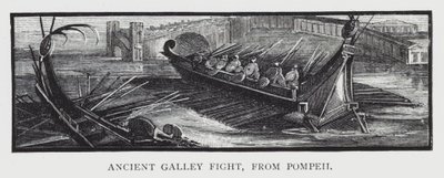 Oude galerijgevecht, uit Pompeii (gravure) door English School