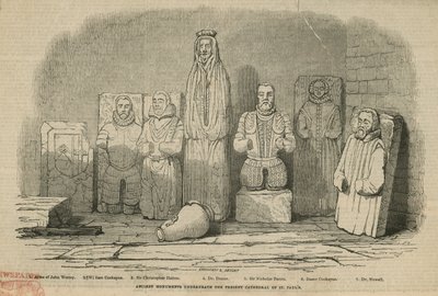 Oude monumenten onder de huidige kathedraal van St. Pauls door English School