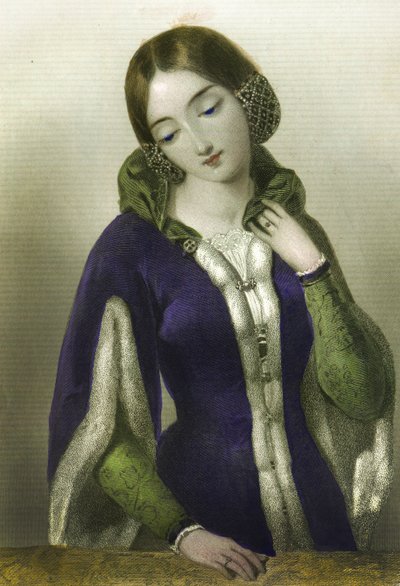 Anna van Bohemen, koningin van Richard II, gedrukt door Henry G. Bohn, 1856 door English School