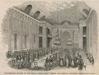 Jubileumdiner van de Royal Freemasons School voor vrouwelijke kinderen in Freemasons Hall door English School