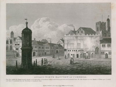 Oude noordoostelijke aanzicht van Cornhill door English School