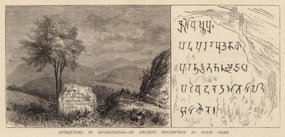 Antiquiteiten in Afghanistan, een oude inscriptie bij Hadji Shah door English School