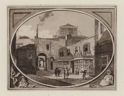Archibald Roberton, Prentenverkoper, van Savill Row Passage, naast Squibs Veilingzaal, circa 1790 door English School