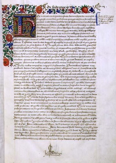 Archief 9432 f.3 Pagina met Tekst en Verlichte Initiaal 