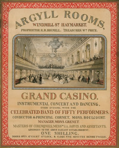 Argyll Rooms, Windmill Street, Haymarket, Londen door English School