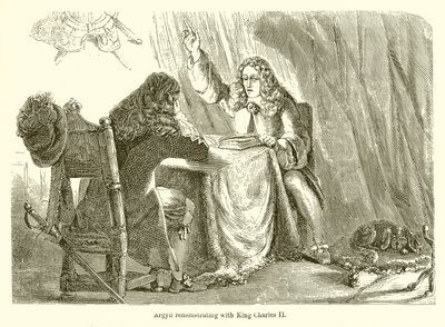 Argyll protesteert bij koning Charles II door English School