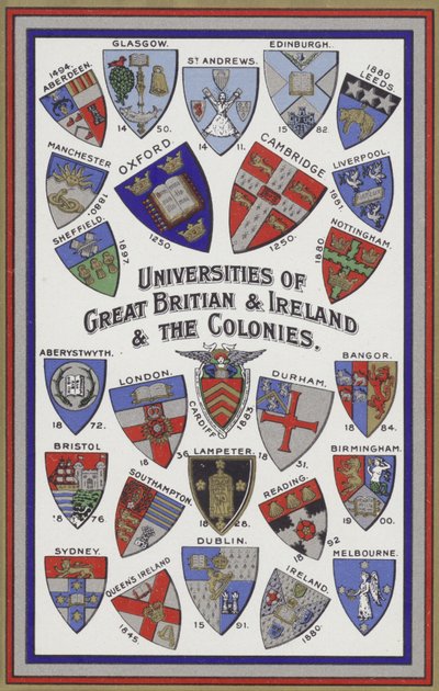 Wapens van de universiteiten van Groot-Brittannië, Ierland en de koloniën door English School