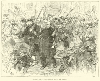 Arrestatie van Napoleonistische spionnen in Parijs, oktober 1870 door English School