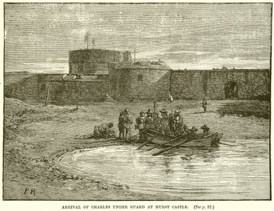 Aankomst van Karel onder Bewaking bij Hurst Castle door English School