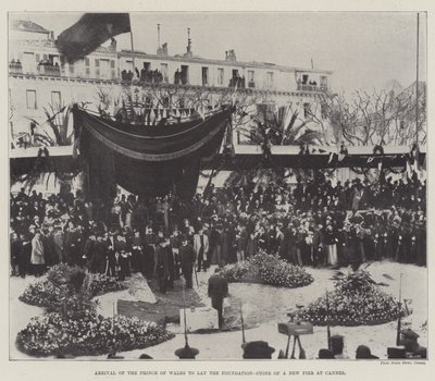Aankomst van de Prins van Wales om de Eerste Steen van een Nieuwe Pier in Cannes te Leggen door English School