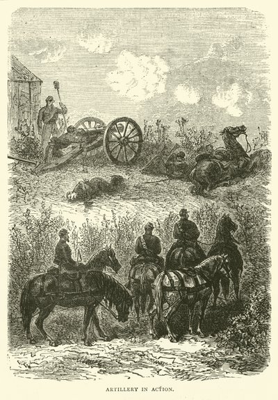 Artillerie in actie, oktober 1870 door English School