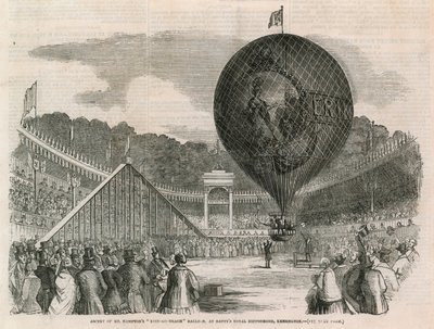 Opstijging van Mr Hamptons Erin-go-nragh ballon, bij Battys Royal Hippodrome, Kensington door English School