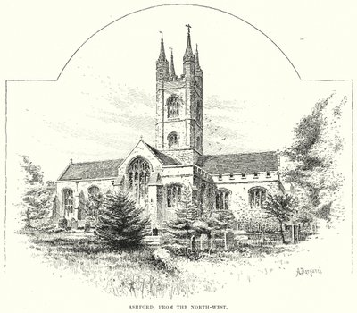 Ashford, uit het noordwesten (gravure) door English School