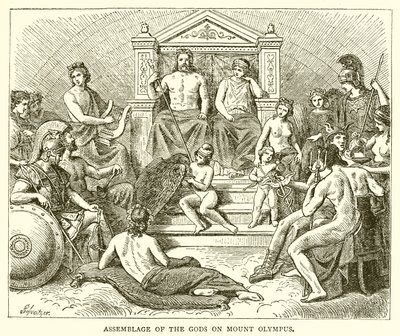 Vergadering van de Goden op de Berg Olympus door English School