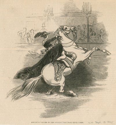 Astleys Amphitheatre, Londen - Scène in het circus door English School