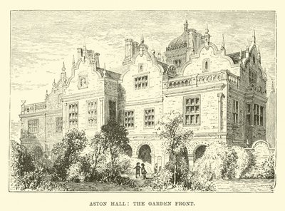 Aston Hall, de tuinzijde door English School