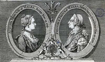 Augusta, Prinses van Wales (1719-72) en Frederick Louis, Prins van Wales (1707-51), gedenkteken uit de Gentleman