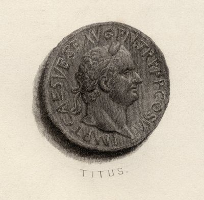 Aureus munt, uit het tijdperk van Titus Flavius Vespasianus door English School