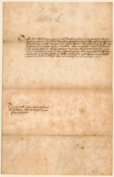 Handtekening van koning Karel I door English School