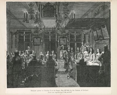 Banket aangeboden aan koning Karel II, 30 mei 1660, door de Staten van Holland door English School