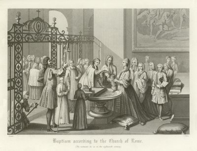 Doopsel volgens de Kerk van Rome, 18e eeuw door English School
