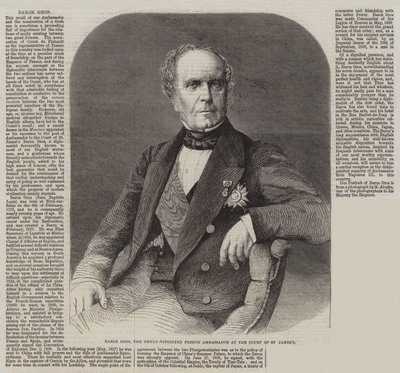 Baron Gros, de nieuw benoemde Franse ambassadeur aan het hof van St James