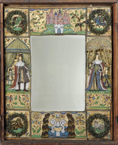Kralenwerk Spiegel, c. 1672-79 door English School