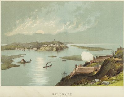 Belgrado bij de samenvloeiing van de Sava en Donau rivieren door English School