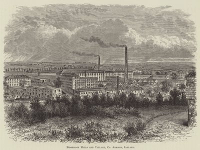 Bessbrook Mills en Dorp, County Armagh, Ierland door English School