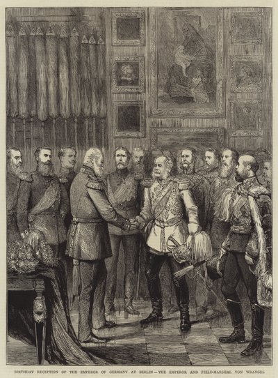 Verjaardagsreceptie van de Keizer van Duitsland in Berlijn, de Keizer en Veldmaarschalk von Wrangel door English School