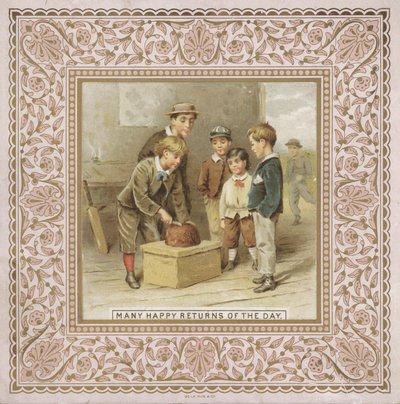 Verjaardagskaart (chromolitho) door English School