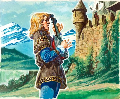Blondel bij de gevangenis van Richard door English School