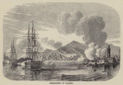 Bombardement op Palermo (gravure) door English School