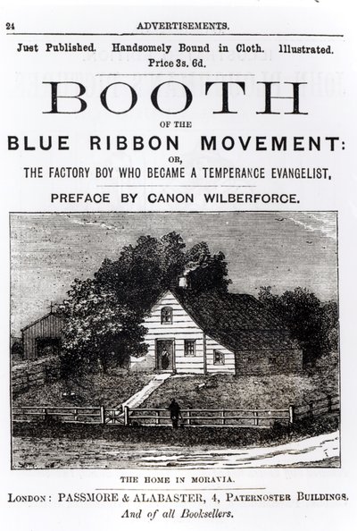 Kraam van de Blue Ribbon Movement, 1883 door English School