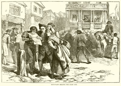 Bostonians lezen de Stamp Act door English School