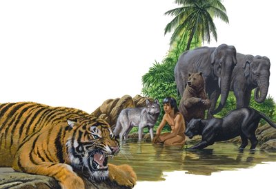 Jongen en dieren door English School