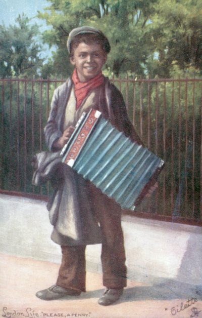 Jongen die accordeon speelt door English School