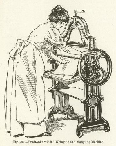 Bradfords T B wring- en mangelmachine door English School