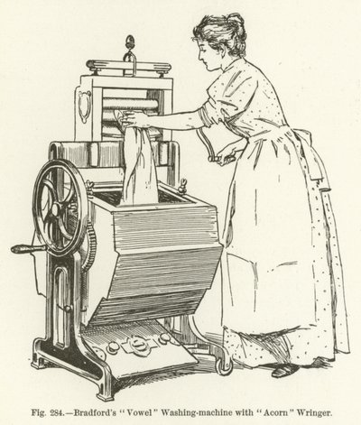 Bradfords klinker wasmachine met eik wringer door English School