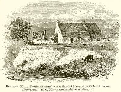 Bradley Hall, Northumberland, waar Eduard I rustte tijdens zijn laatste invasie van Schotland door English School