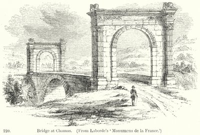 Brug bij Chamas (gravure) door English School