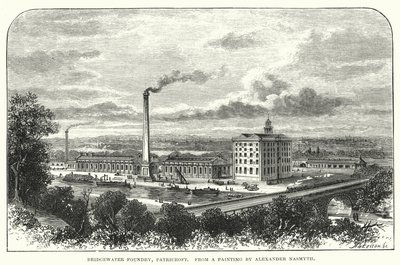 Bridgewater Gieterij, Patricroft (gravure) door English School