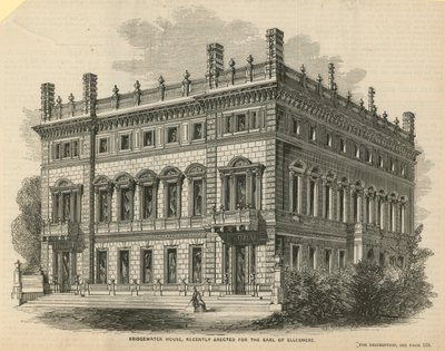 Bridgewater House, onlangs gebouwd voor de Earl of Ellesmere door English School