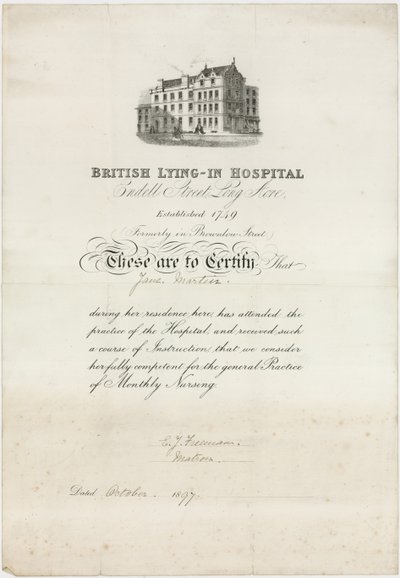 British Lying-In Hospital door English School