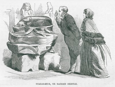 Brits Museum: Scarabaeus of heilige kever (gravure) door English School